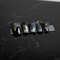 Black Marble & Gold Foil Press-On Nails
