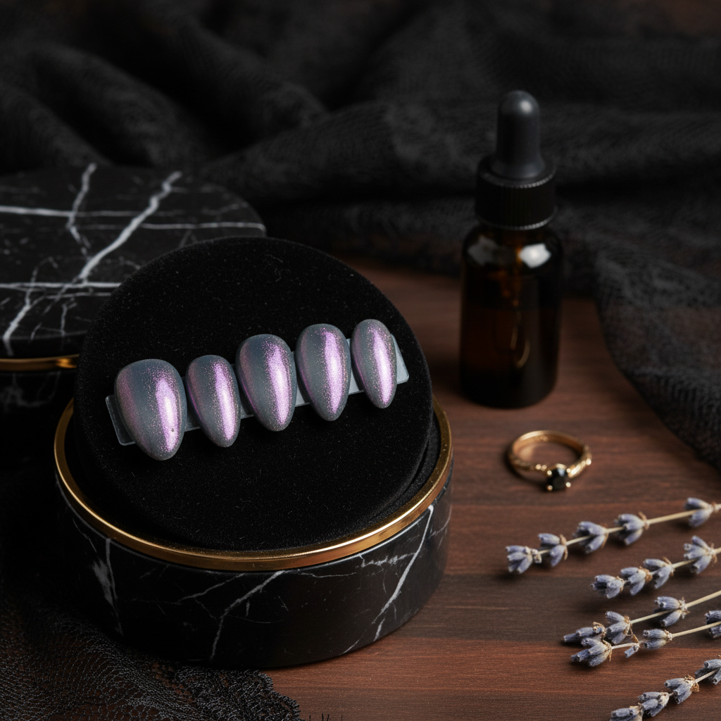 Chrome Purple Press-On Nails Elegant Product Image