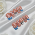 Clay & Blue Ombre Press-On Nails