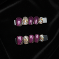 Luxury Purple & Gold Press-On Nails