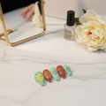 Mint Green Terracotta Floral Folk Art Press-On Nails Product Image