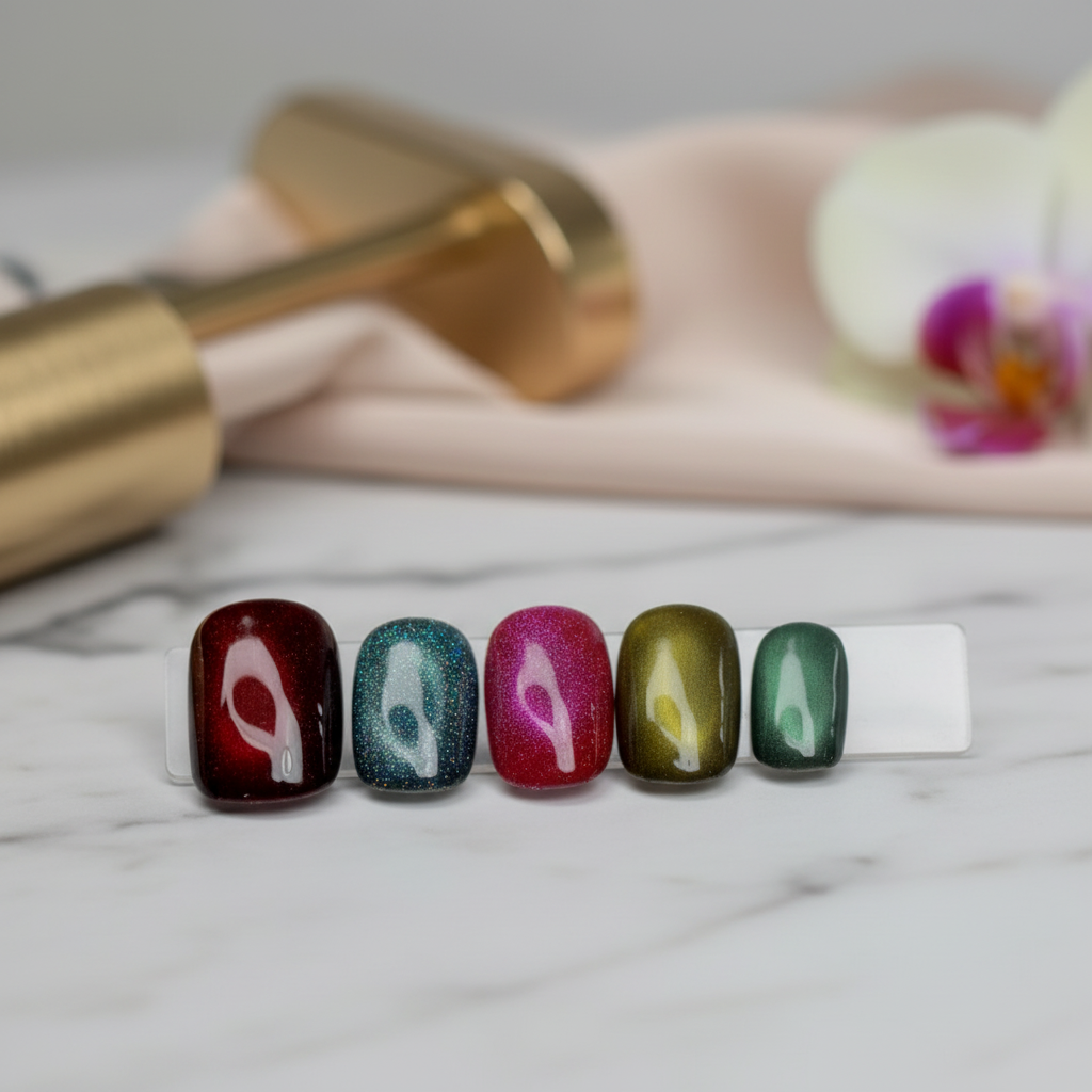 Multicolor Cat-Eye Press-On Nails Product Image