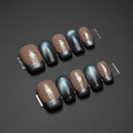 Taupe & Charcoal Cat-Eye Press-On Nails